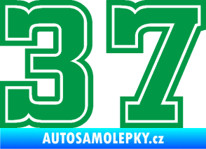 Samolepka Startovní číslo 37 typ 5 zelená