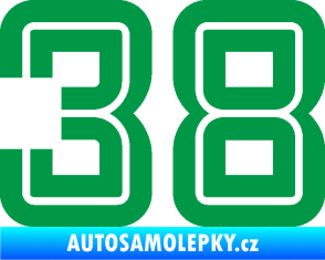 Samolepka Startovní číslo 38 typ 7 zelená