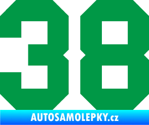 Samolepka Startovní číslo 38 zelená