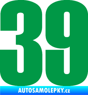 Samolepka Startovní číslo 39 typ 2      zelená