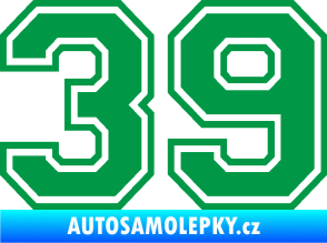 Samolepka Startovní číslo 39 typ 4 zelená