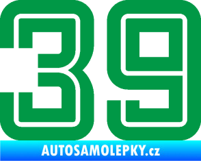 Samolepka Startovní číslo 39 typ 7 zelená