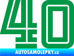 Samolepka Startovní číslo 40 typ 7 zelená