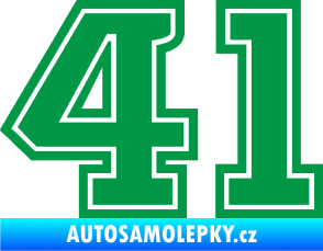 Samolepka Startovní číslo 41 typ 5 zelená
