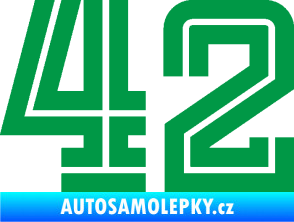 Samolepka Startovní číslo 42 typ 7 zelená