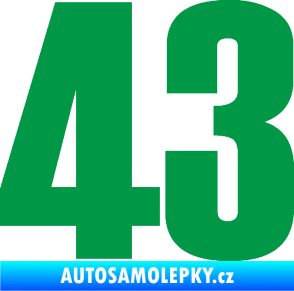 Samolepka Startovní číslo 43 typ 2    zelená