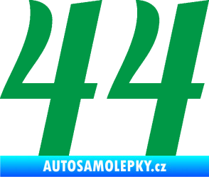 Samolepka Startovní číslo 44 typ 3 zelená
