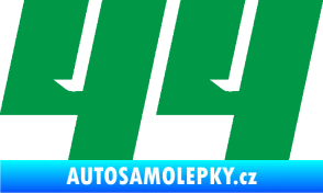 Samolepka Startovní číslo 44 typ 6 zelená