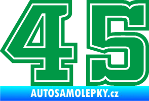 Samolepka Startovní číslo 45 typ 5 zelená