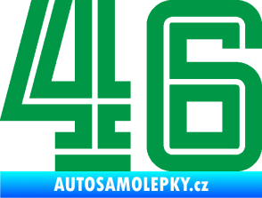Samolepka Startovní číslo 46 typ 7 zelená