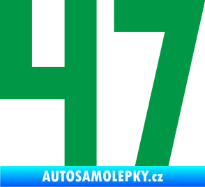 Samolepka Startovní číslo 47 zelená