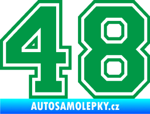 Samolepka Startovní číslo 48 typ 4 zelená