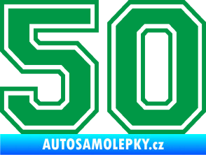 Samolepka Startovní číslo 50 typ 4 zelená