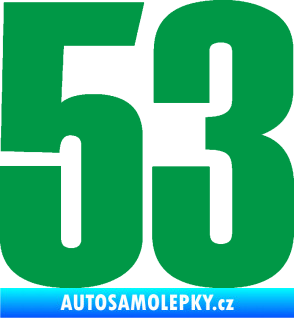 Samolepka Startovní číslo 53 typ 2  zelená