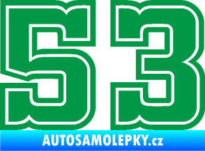 Samolepka Startovní číslo 53 typ 5 zelená
