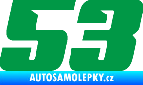 Samolepka Startovní číslo 53 typ 6 zelená