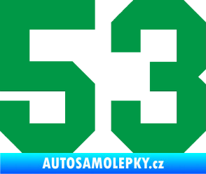 Samolepka Startovní číslo 53 zelená