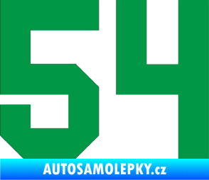Samolepka Startovní číslo 54 zelená