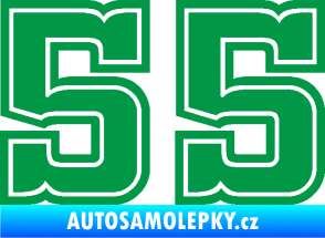 Samolepka Startovní číslo 55 typ 5 zelená