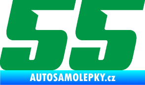 Samolepka Startovní číslo 55 typ 6 zelená