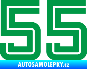 Samolepka Startovní číslo 55 typ 7 zelená