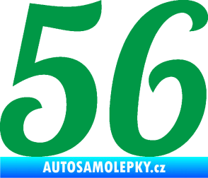 Samolepka Startovní číslo 56 typ 3 zelená