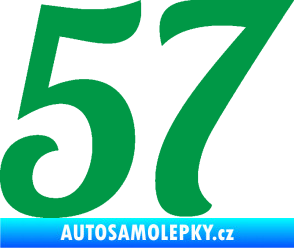 Samolepka Startovní číslo 57 typ 3 zelená