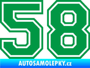 Samolepka Startovní číslo 58 typ 4 zelená