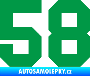 Samolepka Startovní číslo 58 zelená