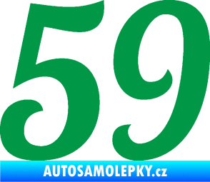 Samolepka Startovní číslo 59 typ 3 zelená