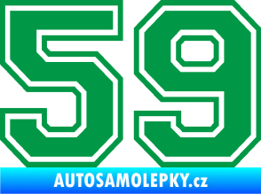 Samolepka Startovní číslo 59 typ 4 zelená