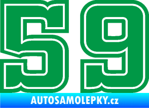 Samolepka Startovní číslo 59 typ 5 zelená