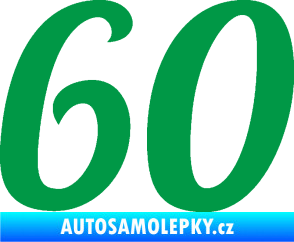 Samolepka Startovní číslo 60 typ 3 zelená