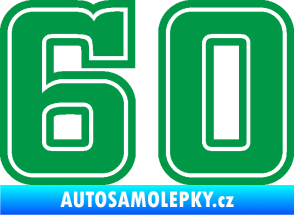 Samolepka Startovní číslo 60 typ 5 zelená