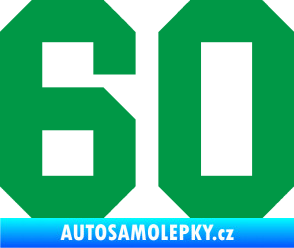 Samolepka Startovní číslo 60 zelená