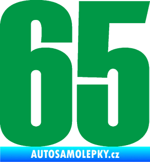 Samolepka Startovní číslo 65 typ 2     zelená