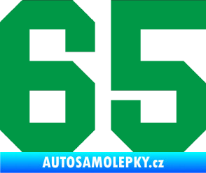 Samolepka Startovní číslo 65 zelená
