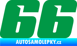 Samolepka Startovní číslo 66 typ 6 zelená