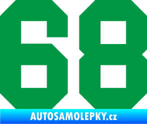 Samolepka Startovní číslo 68 zelená