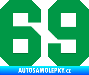 Samolepka Startovní číslo 69 zelená