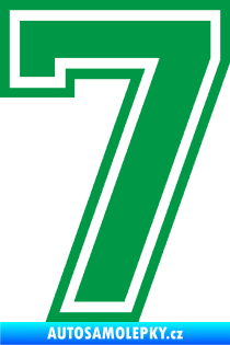 Samolepka Startovní číslo 7 typ 4 zelená