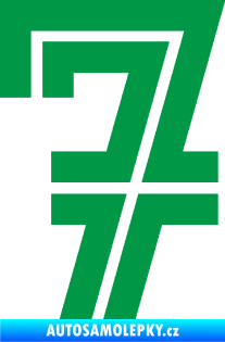 Samolepka Startovní číslo 7 typ 7 zelená