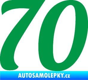Samolepka Startovní číslo 70 typ 3  zelená