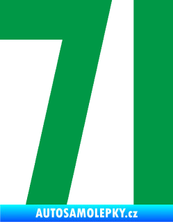 Samolepka Startovní číslo 71 zelená
