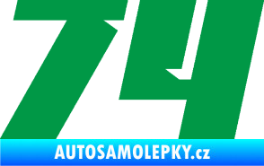 Samolepka Startovní číslo 74 typ 6 zelená