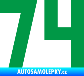 Samolepka Startovní číslo 74 zelená