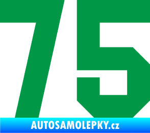 Samolepka Startovní číslo 75 zelená