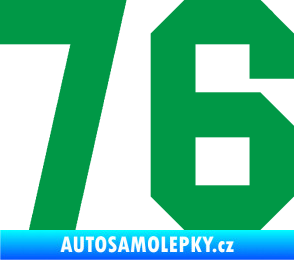 Samolepka Startovní číslo 76 zelená