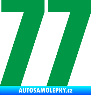 Samolepka Startovní číslo 77 typ 2        zelená