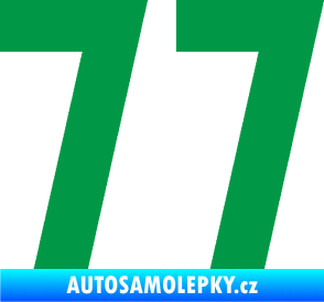 Samolepka Startovní číslo 77 zelená